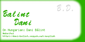 balint dani business card